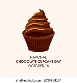 National Chocolate Cupcake Day illustration. Delicious chocolate cream cupcake icon. Chocolate Cupcake Day Poster, October 18. Important day - Powered by Shutterstock