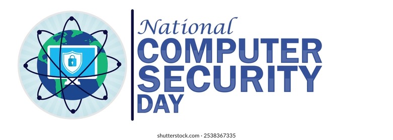 National Computer Security Day. Suitable for greeting card, poster and banner. Modern illustration.