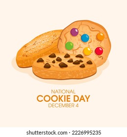 National Cookie Day illustration. Sweet round cookies icon set. Homemade chocolate chip cookie variation drawing. December 4. Important day - Powered by Shutterstock