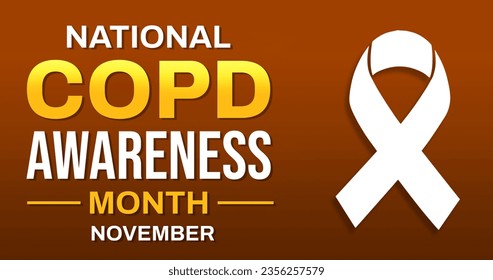 National COPD Awareness month background with ribbon and orange typography on the side. - Powered by Shutterstock