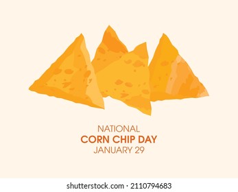 National Corn Chip Day illustration. Delicious crispy corn chips icon. Corn Chip Day Poster, January 29. Important day