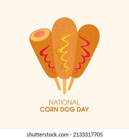 National Corn Dog Day illustration. Corndog with ketchup and mustard icon. Delicious american food illustration. Important day - Powered by Shutterstock