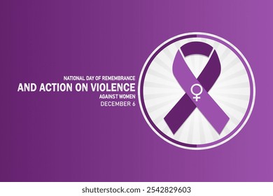 National Day Of Remembrance And Action On Violence Against Women wallpaper with shapes and typography, banner, card, poster, template. - Powered by Shutterstock