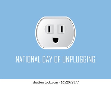 National Day of Unplugging illustration. Usa electric socket. Electric power icon. Digital detox from technology. Happy electric plug illustration. Important day - Powered by Shutterstock