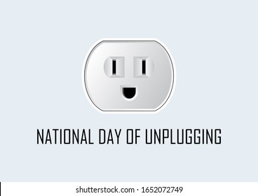 National Day of Unplugging illustration. Usa electric socket. Electric power icon. Digital detox from technology. Happy electric plug illustration. Important day - Powered by Shutterstock