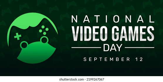 National Day Of Video Games Wallpaper With Joystick And Green Backdrop. National Video Games Day Background