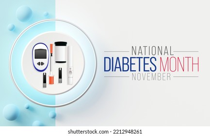 National Diabetes month is observed every year in November, it is the primary global awareness campaign focusing on diabetes. 3D Rendering - Powered by Shutterstock