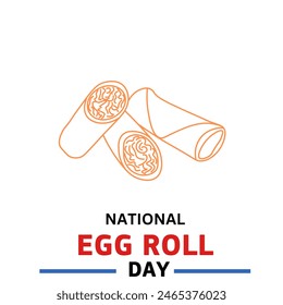 National Egg Roll Day. Suitable for greeting card, poster, banner. June 10. - Powered by Shutterstock