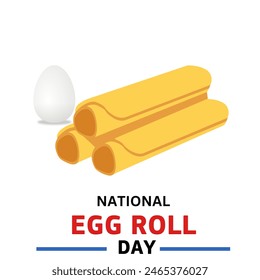 National Egg Roll Day. Suitable for greeting card, poster, banner. June 10. - Powered by Shutterstock