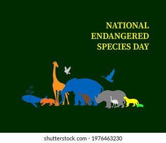 National Endangered Species Day . Illustration Poster Banner .