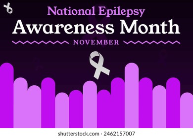 National Epilepsy Awareness Month minimalist design background with shapes and typography. November is epilepsy awareness month - Powered by Shutterstock