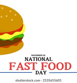 National Fast Food Day Poster, November 16. Important day - Powered by Shutterstock