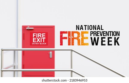 National Fire Prevention Week Is Observed Every Year In October, To Raise Fire Safety Awareness, And Help Ensure Our Home And Family Is Protected. 3D Rendering