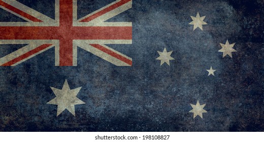 National flag of Australia, officially the Commonwealth of Australia. This Vintage distressed version is to scale 1:2