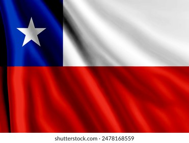 National flag of Chile Flying Effect