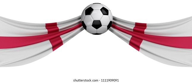 The national flag of England with a soccer ball. Football supporter concept. 3D Rendering - Powered by Shutterstock