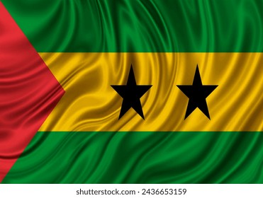 National flag of São Tomé and Príncipe Flying Effect