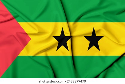 National flag of São Tomé and Príncipe Flying Effect