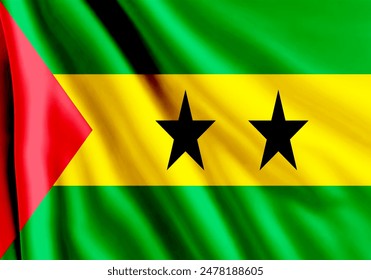 National flag of São Tomé and Príncipe Flying Effect - Powered by Shutterstock