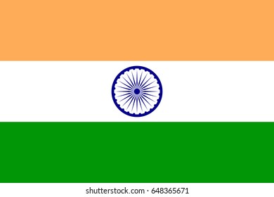 National Flag India Horizontal Rectangular Tricolour Stock Illustration ...