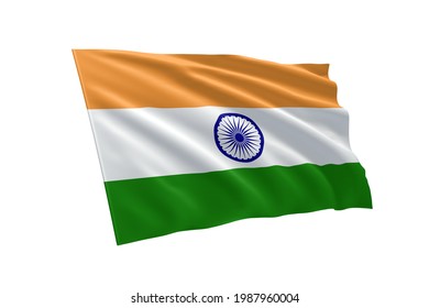 India Flag Isolated On White Background Stock Photo (Edit Now) 2120155979