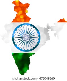 National Flag India Shape Map Made Stock Illustration 478049860