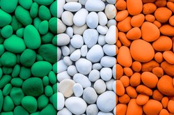 National Flag Of Ireland, Flag On Pebbles, Stones