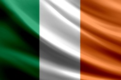 National Flag Of Ireland, Silk Flag, Bacground, Texture