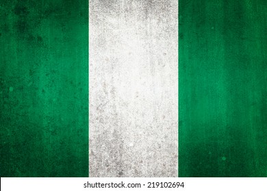 National flag of Nigeria. Grungy effect.