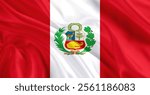 National Flag Of Peru Flying In The Air