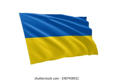 National flag of Ukraine isolated on white background. Ukraine flag illustration with clipping path. flag symbols of Ukraine.