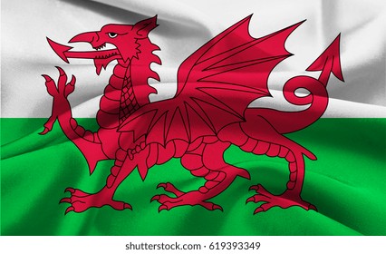 Welsh Flag Silk Stock Photo (Edit Now) 1144736294