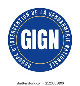 National Gendarmerie Intervention Group Symbol Called GIGN, Groupe D'intervention De La Gendarmerie Nationale In French Language