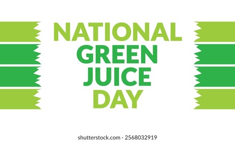 National Green Juice Day text with side lines on a White background. Which is observed every year in January to celebrate National Green Juice Day. - Powered by Shutterstock