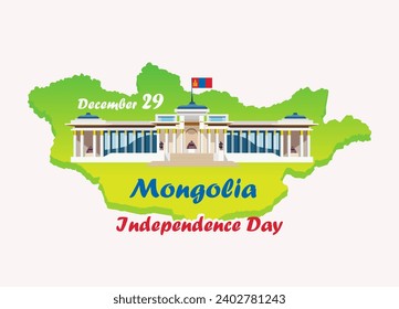 National holidays. Government Palace in Ulaanbaatar. December 29. Mongolia Independence Day poster - Powered by Shutterstock