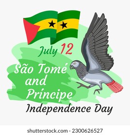 National Holidays. July 12 São Tomé and Príncipe Independence day poster. Art illustration