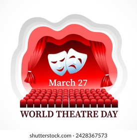 National holidays. March 27 World theatre day poster illustration - Powered by Shutterstock