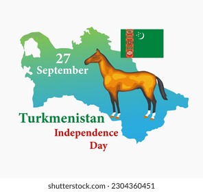 National Holidyas. 27 September Turkmenistan Independence Day poster. Art illustration - Powered by Shutterstock