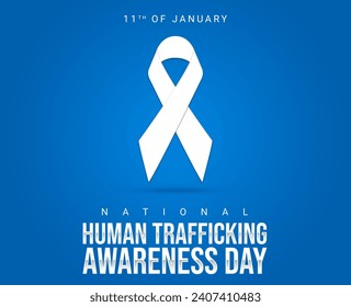 National human trafficking awareness day celebration in banner. January 11 - Powered by Shutterstock