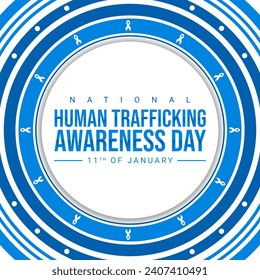 National human trafficking awareness day celebration in circular patterns style. January 11 - Powered by Shutterstock