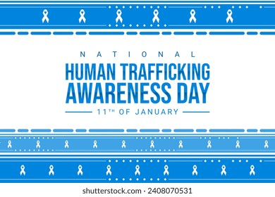 National human trafficking awareness day celebration with ribbons and beautiful borders. Banner and flyer concept for National human trafficking awareness day on January 11 - Powered by Shutterstock