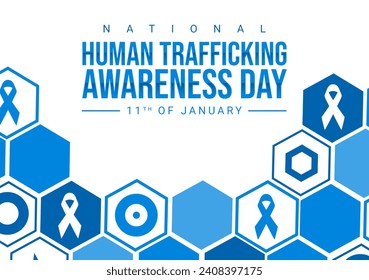 National human trafficking awareness day celebration in hexagon patterns style. Banner and flyer concept for National human trafficking awareness day on January 11 - Powered by Shutterstock