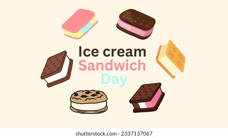 National ice cream sandwiches day is celebrated on 2nd August of every year. Delicious and colorful ice cream sandwiches. Ice cream sandwiches filled with colorful creamy ice cream. - Powered by Shutterstock