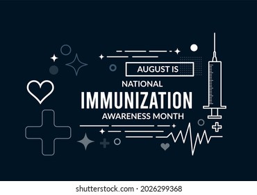 National Immunization Awareness Month. illustration on dark blue background - Powered by Shutterstock