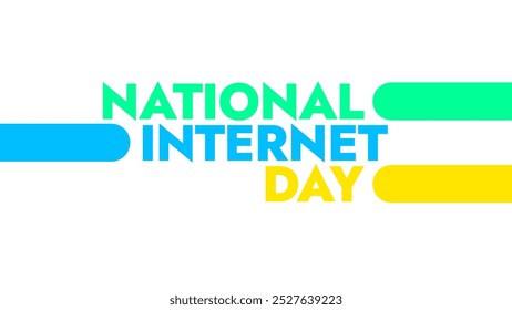 National Internet Day colorful text typography on white or black background banner illustration great for wishing and celebrating Happy National Internet Day this October - Powered by Shutterstock