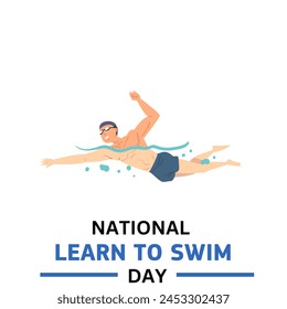 National Learn to Swim Day. Holiday concept. Template for background, banner, card, poster, - Powered by Shutterstock