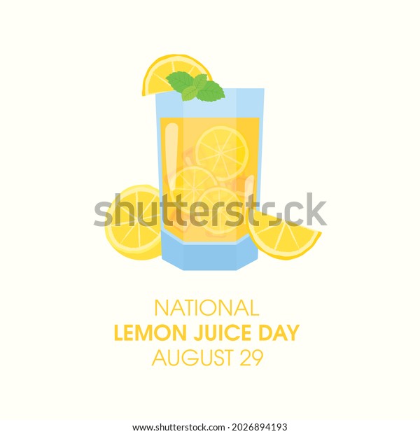 National Lemon Juice Day Illustration Glass Stock Illustration