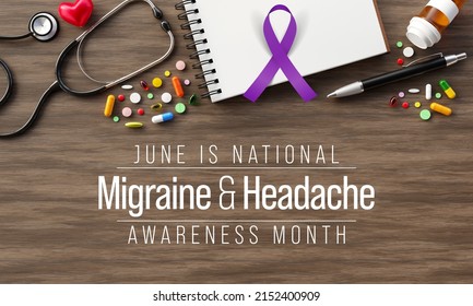 National Migraine and headache awareness month is observed every year in June. it is usually a moderate or severe headache felt as a throbbing pain on one side of the head. 3D Rendering - Powered by Shutterstock