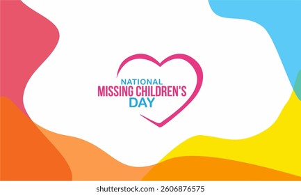 National Missing Children's Day Vector illustration. The aims of the day are to place a spotlight on the issue of child abduction.