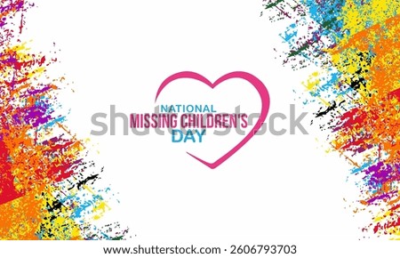 National Missing Children's Day Vector illustration. The aims of the day are to place a spotlight on the issue of child abduction.